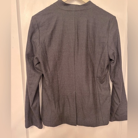 Eileen Fisher Mandarin Collar Stretch Wool Blazer charcoal gray size small - Picture 3 of 4